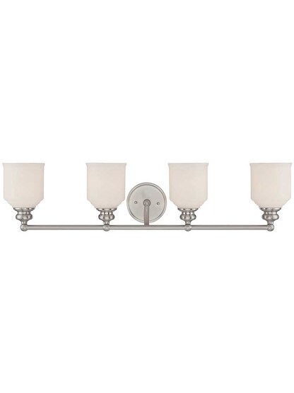 Melrose 4-Light Bath Sconce in Satin Nickel.